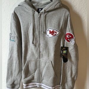 Men’s Small Kansas City Chiefs NEW ERA Logo Select Full Zip Hoodie $129 NWT